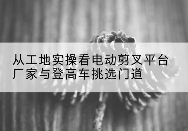 囊谦电动剪叉升降平台厂家-从工地实操看电动剪叉平台厂家与登高车挑选门道